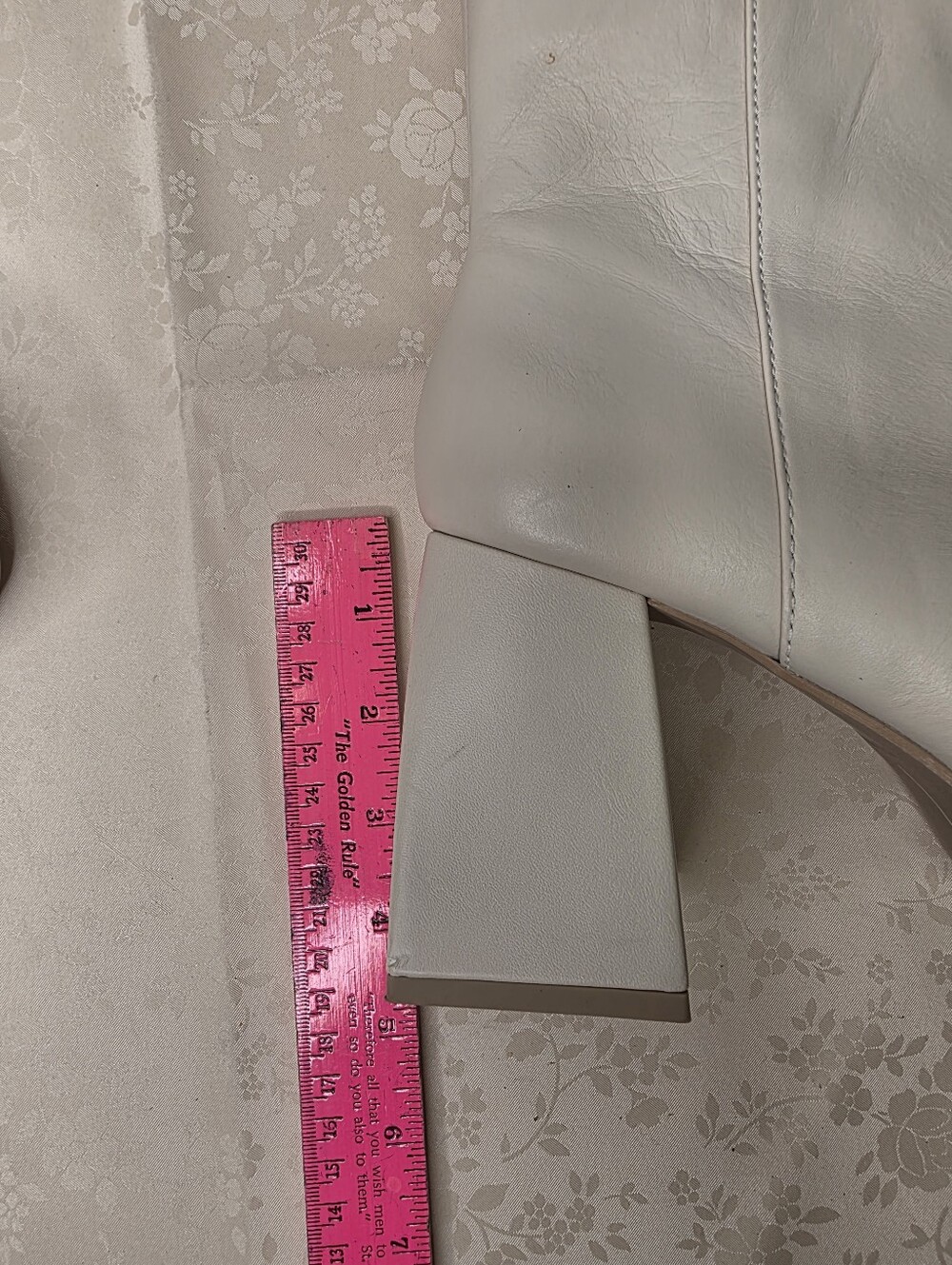 Dolce Vita Ivory Leather Platform Ankle Boots Square Toe Block Heel Size 7.5 - Picture 11 of 11